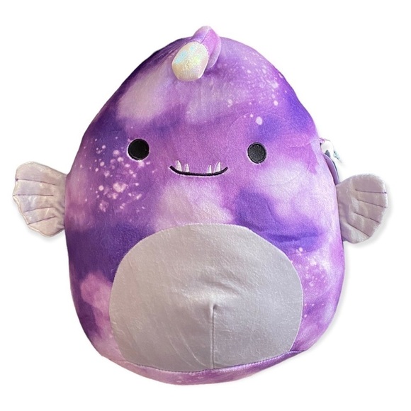 Squishmallows 11” EASTON The Anglerfish Purple Tie Dye Plush Tik Tok Famous NEW - Picture 1 of 4